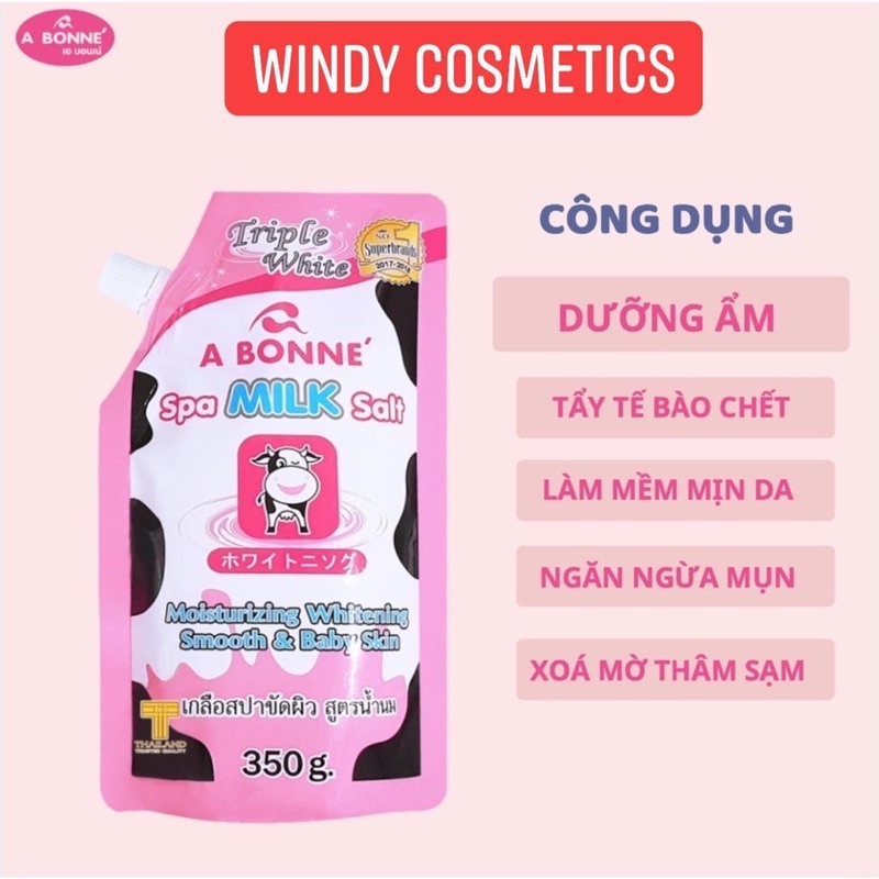 Muối tắm sữa Bò tẩy tế bào chết A Bonne 350 gram - có Vòi