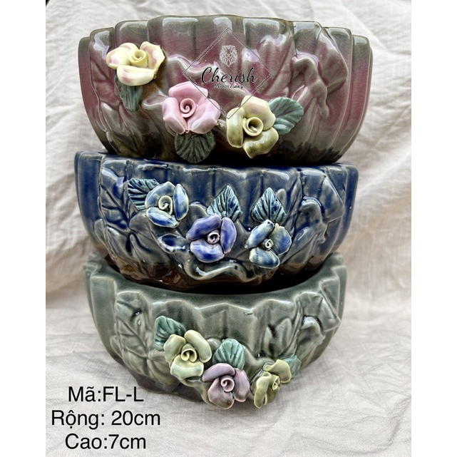 Chậu Trồng Cây Cảnh, Sen Đá dáng ovan . Mã MR-AR