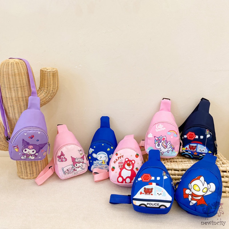 Túi Đeo Trước Ngực Vải Canvas Phong Cách Thời Trang Hàn Quốc Dành Cho Bé Trai Và Bé Gái