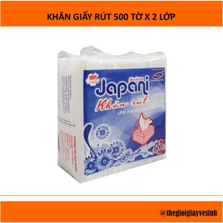 Khăn giấy ăn rút vuông 500 tờ (x 2 lớp) mềm mịn tiết kiệm cho gia đình, quán ăn