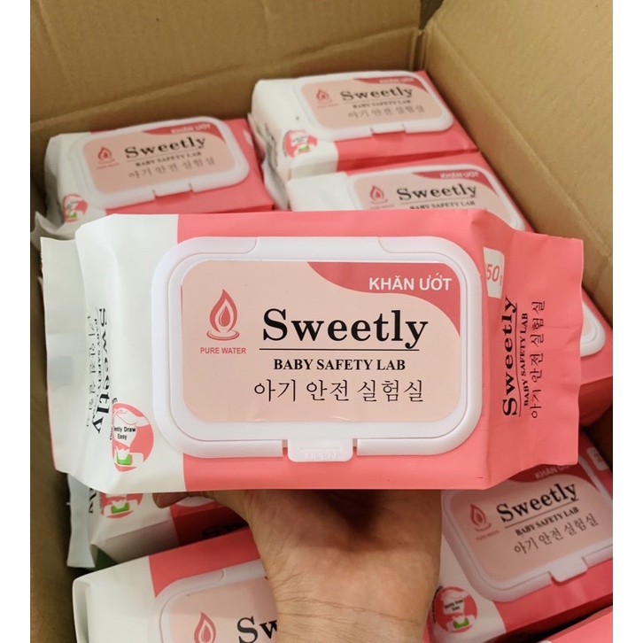 Sỉ 1 thùng 30 gói khăn ướt Lovely/ Bebewin/ Sweetly/Michu/ Con gấu