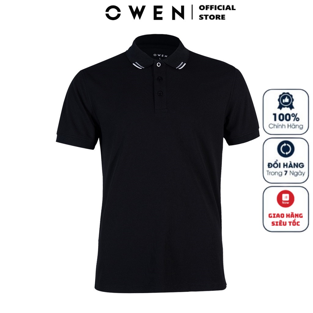 Áo Thun Polo Nam Ngắn Tay Có Cổ Bẻ OWEN APV221133 Áo Phông Màu Đen Chất Liệu Scafe Cao Cấp Mềm Mát Dáng Body Fit