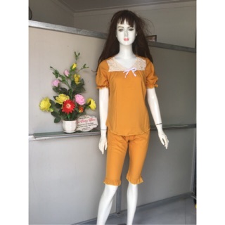 Bộ lửng kate lụa cổ viền ren