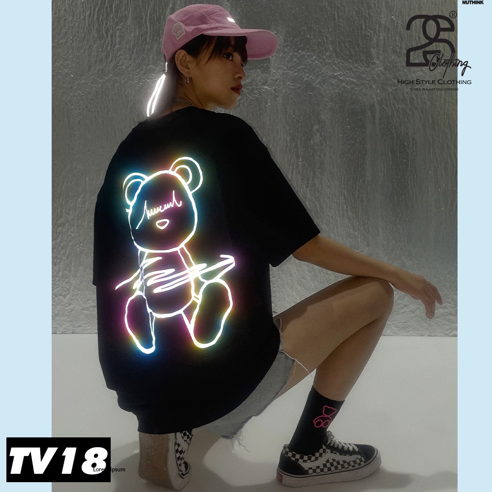 Áo Gấu Phản Quang Bảy Màu Áo Thun Unisex 2sClothing Áo Phông Form Rộng Nam Tay Lỡ Giá Rẻ In Hình TV18 | BigBuy360 - bigbuy360.vn