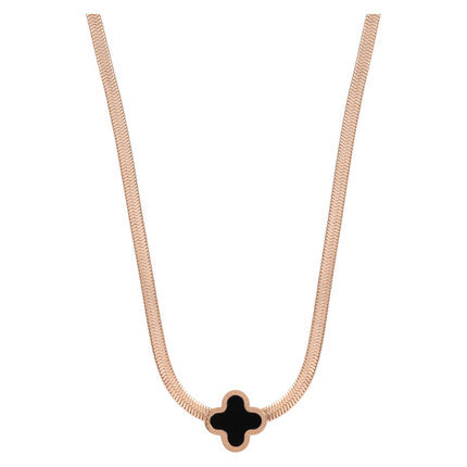 2021 new Korean four-leaf clover pendant titanium steel rose gold ladies thick necklace