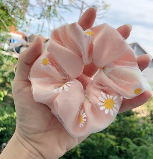 Dây buộc tóc lưới cúc in 2 lớp