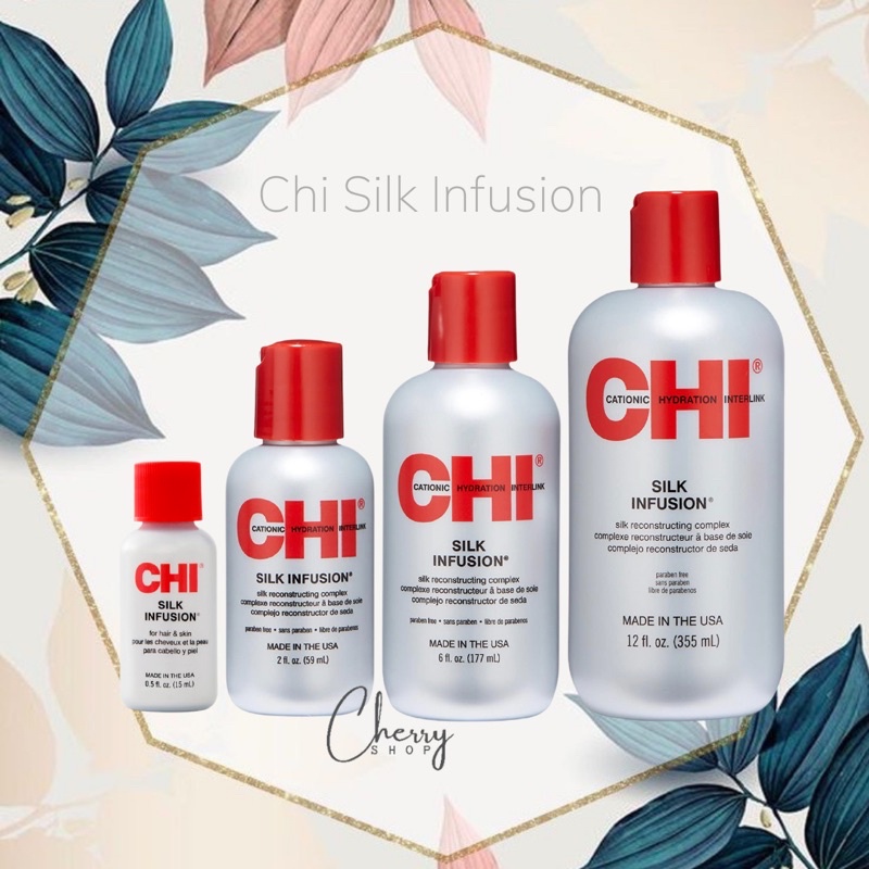 [Hàng USA] Tinh dầu dưỡng tóc dành cho tóc khô khó vào nếp CHI Silk Infusion (59ml/177ml)