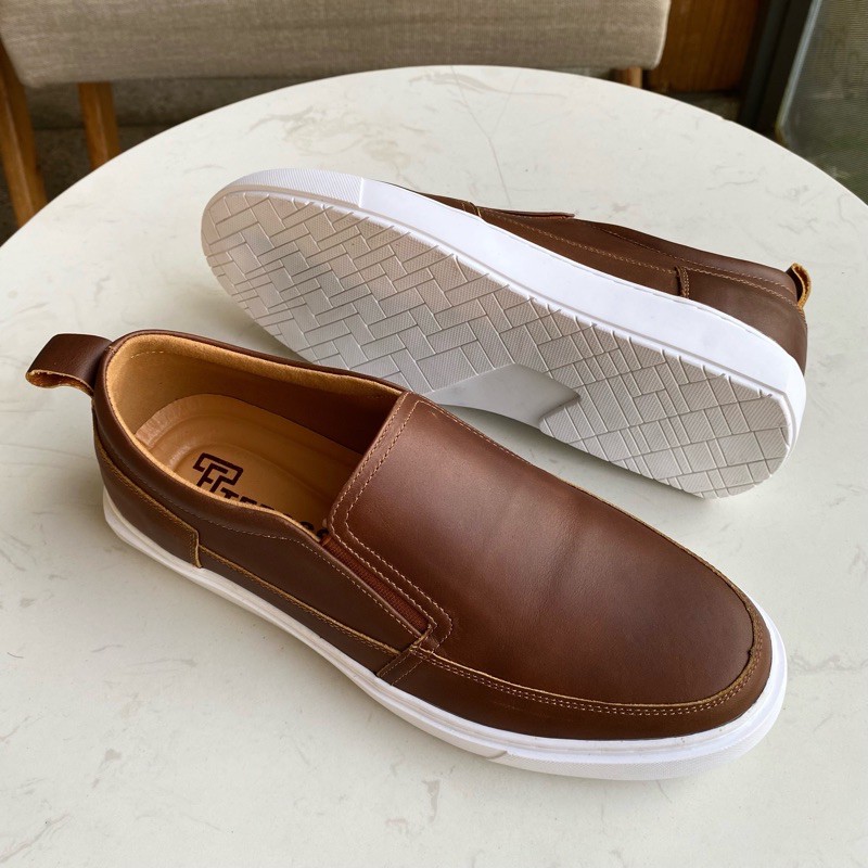 Giày lười da bò thật nam Slip on TEFOSS HN747 nhiều màu size 38-44 cao cấp