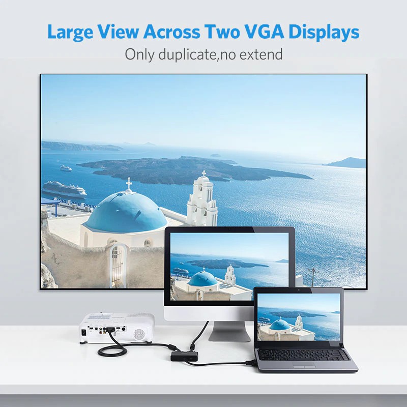 Cáp chuyển đổi Ugreen chia cổng giắc cắm VGA sang hai giắc cắm chất lượng cao