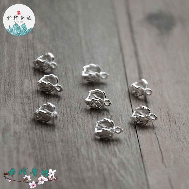Khóa Cài Dây Chuyền / Bông Tai Hình Lá Phong Bằng Đồng Thau Nguyên Chất 7 * 9MM DIY