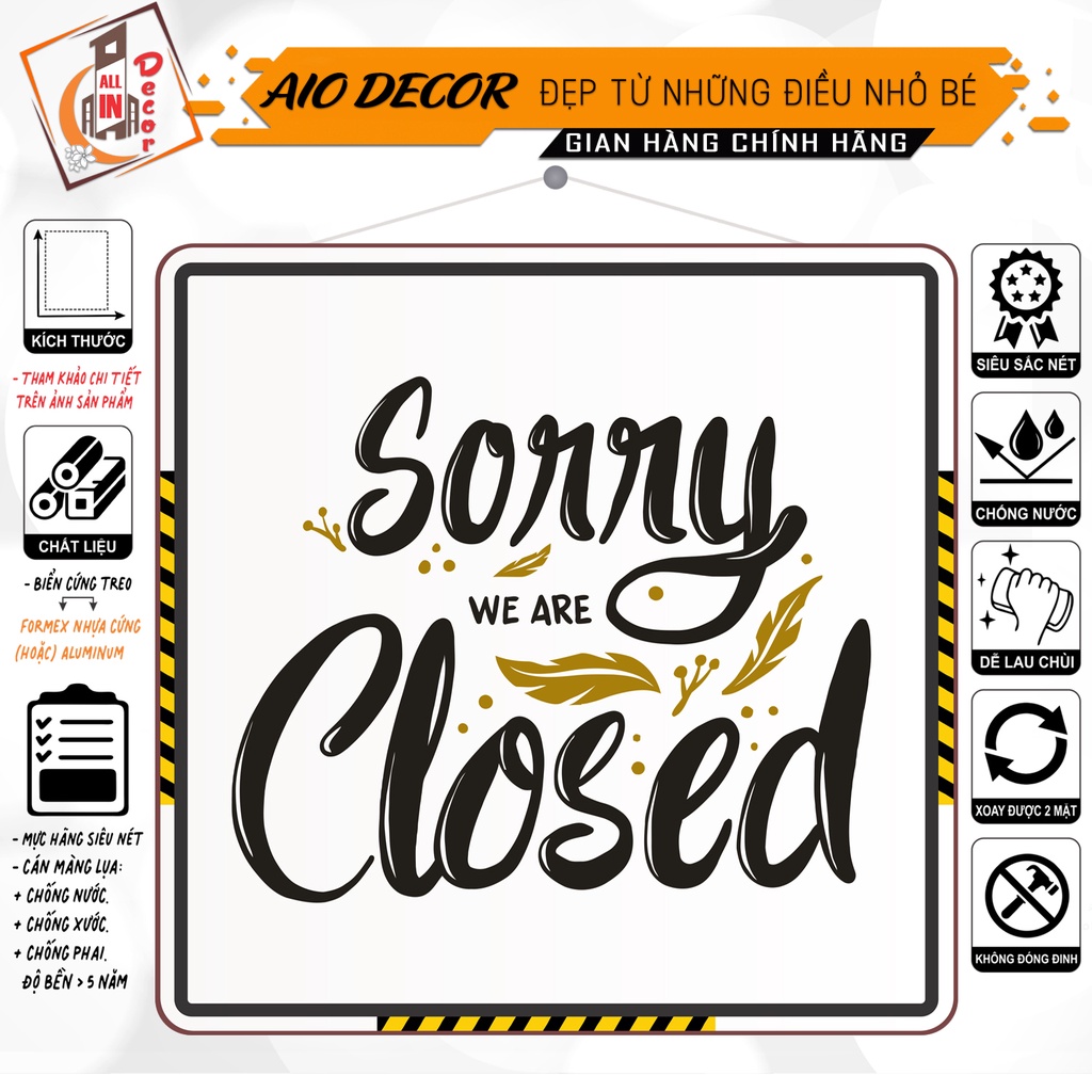 Biển Cứng Chữ Open Close Tiện Dụng AIO DECOR Dùng Cho Quầy Quán, Nhà Hàng, Khách Sạn Siêu Độc Đáo