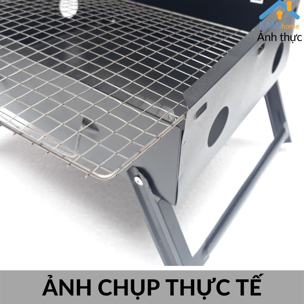 Bếp nướng than hoa không khói ngoài trời (32*26*Cao21cm; Cho 2-4 người) có thể gấp gọn xách tay (khosithuanthanh)