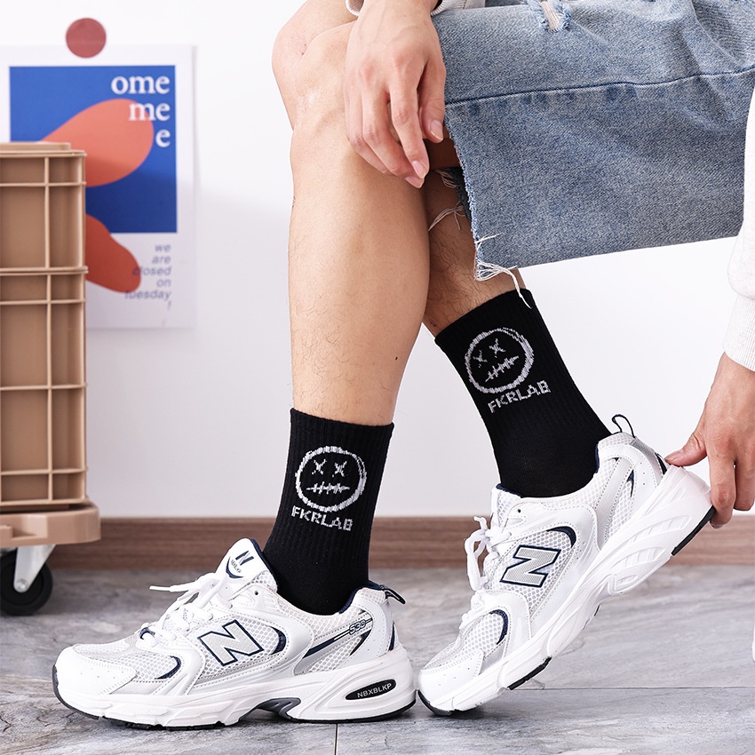 Vớ Cao Cổ Họa Tiết Miệng Cười XX - Tất Cao Cổ HipHop
