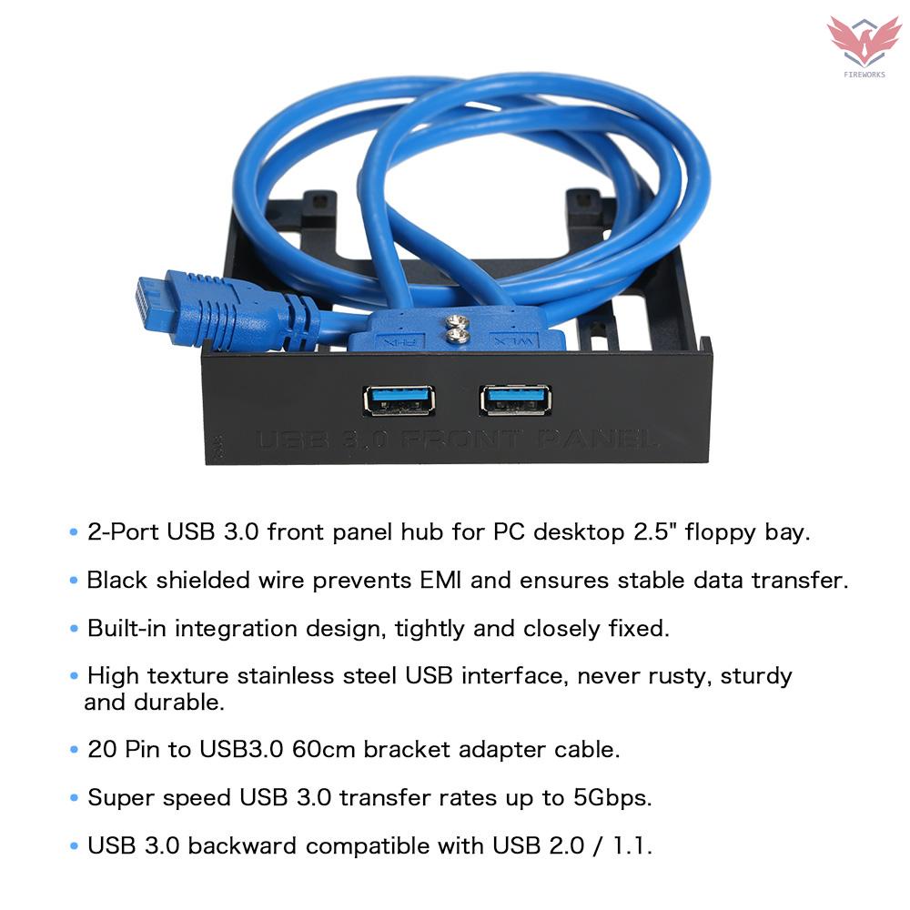 Dây Cáp Chuyển Đổi 2 Cổng Usb 3.0 20 Pin Sang Usb 3.0 60cm Cho Pc Desktop 2.5 | BigBuy360 - bigbuy360.vn