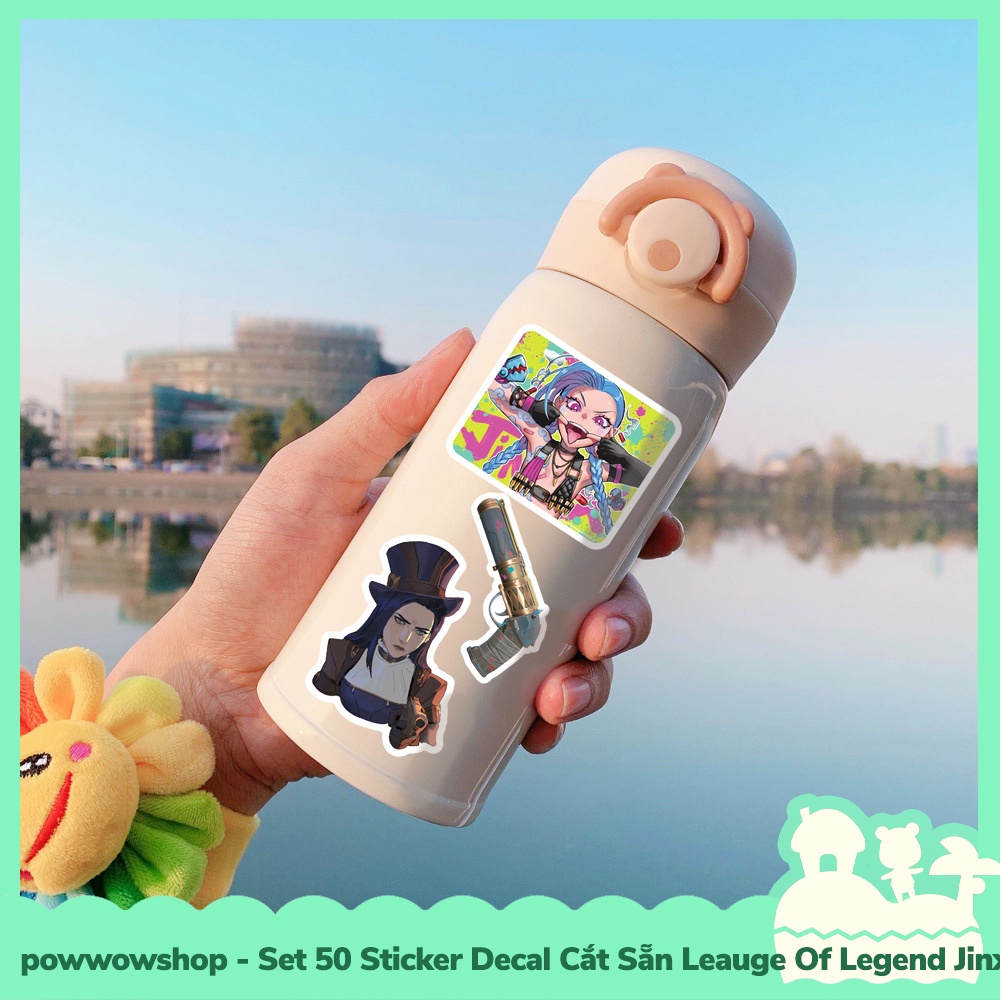[Sẵn VN - Hỏa Tốc] Set 50 Sticker Mini Decal Dán Trang Trí Vật Dụng Mẫu Arcane League of Legends Jinx &amp; VI