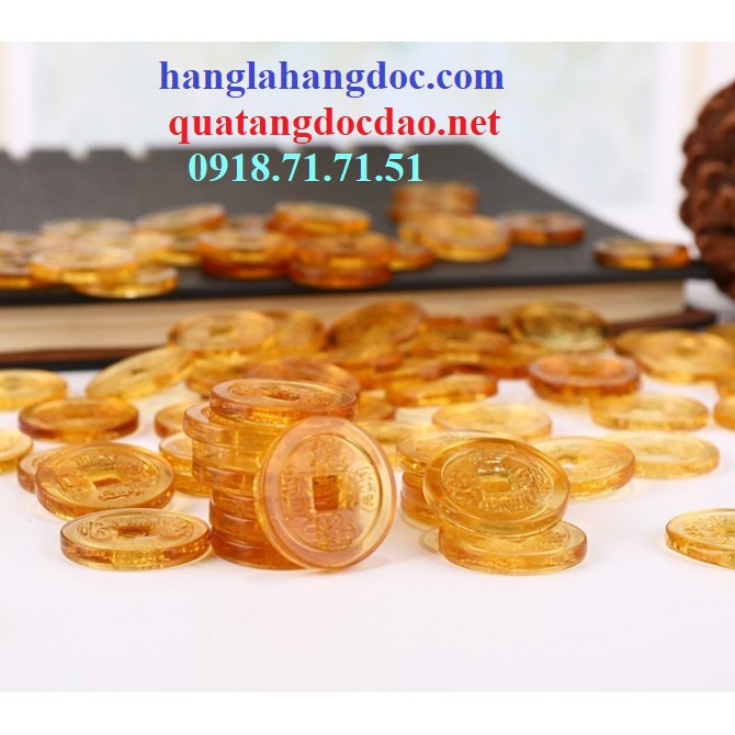 Đồng xu pha lê phong thủy thu hút tài lộc & may mắn