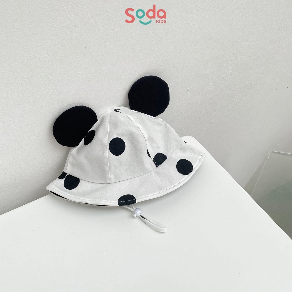 Mũ vành cho bé SODA KIDS chấm bi đính tai mickey dễ thương phong cách Hàn Quốc