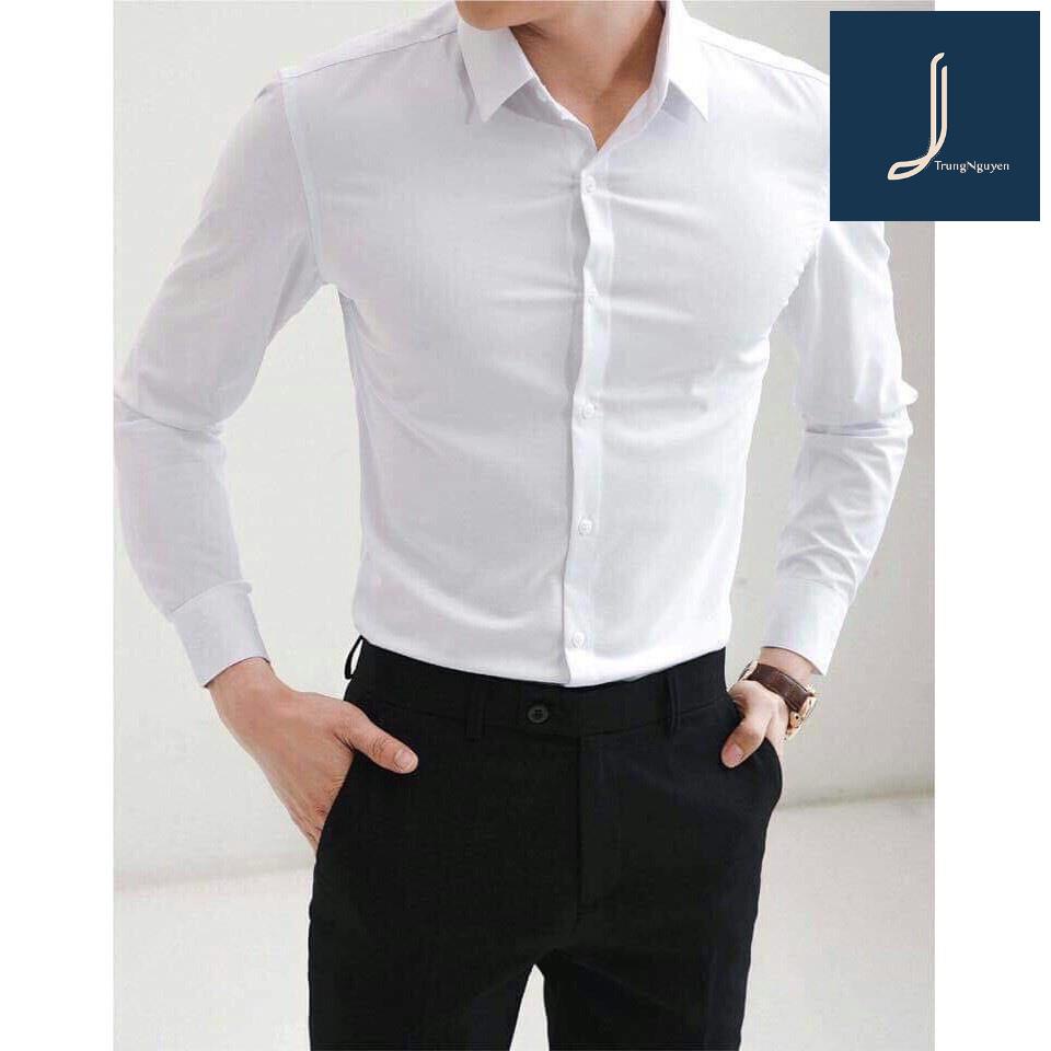 Combo 2 sản phẩm: 1 áo sơ mi nam trắng+ 1 quần âu nam đen form chuẩn trẻ trung hiện đại | BigBuy360 - bigbuy360.vn