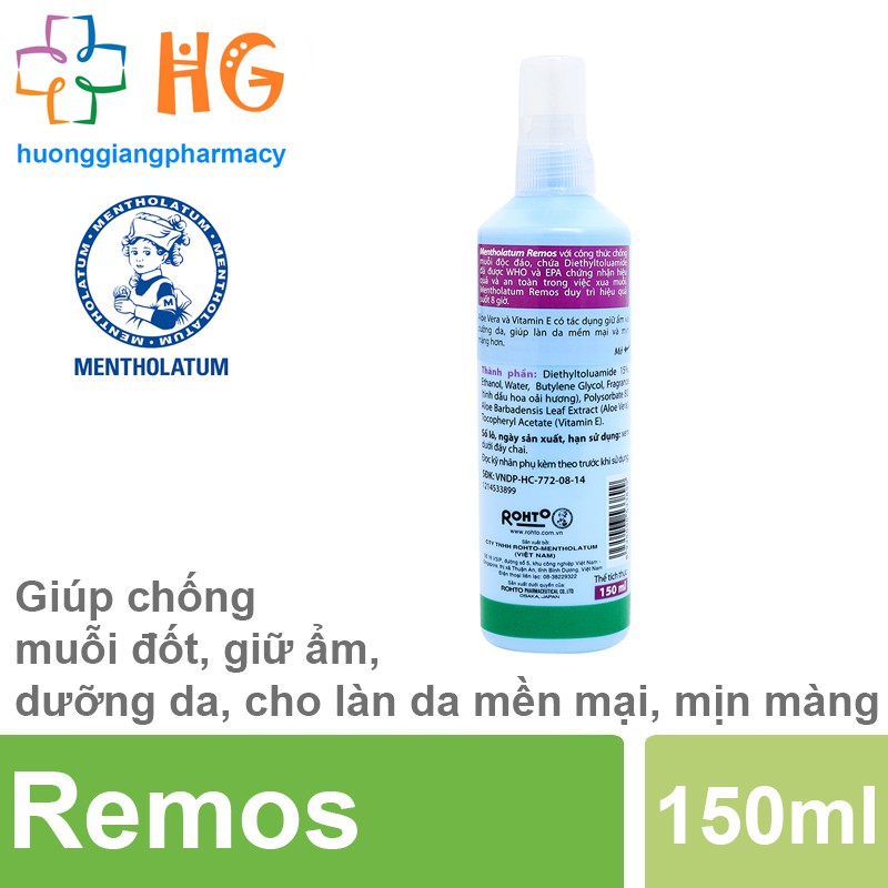 Xịt đuổi muỗi cho bé Remos xịt đuổi muỗi phòng ngừa muỗi đốt và các bệnh do muỗi gây ra