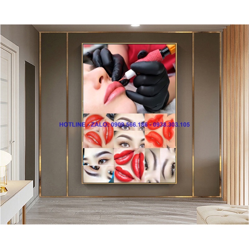 KHUNG TRANH PHUN XĂM THẨM MỸ TREO TƯỜNG ĐA DẠNG MẪU CHO SPA THẨM MỸ VIỆN