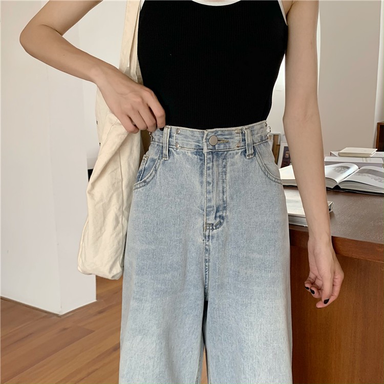 [Size S,XL] Quần jeans nữ ống rộng Ulzzang Quảng Châu QDJ19