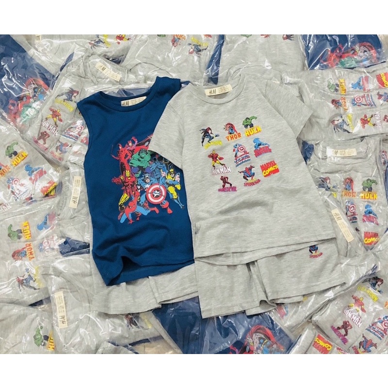 Set 3 chi tiết Marvel hm cho bé trai size từ 12-30 cân
