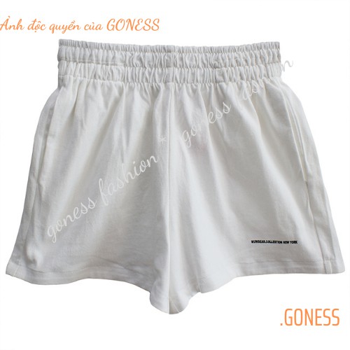 Quần sooc nữ Goness cạp chun chất đũi mềm dáng thể thao cho phái đẹp QS009 | BigBuy360 - bigbuy360.vn