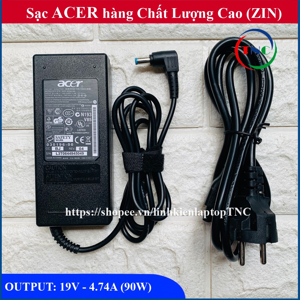 Sạc Laptop Acer tốt 19V – 4.74A – 90W (Adapter Acer ZIN)