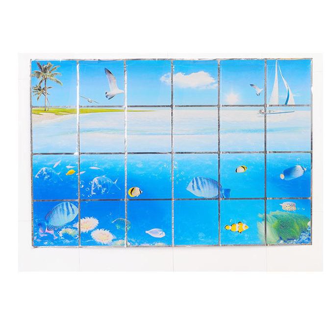 60cm x 90cm decal dán bếp tráng nhôm chịu nhiệt họa tiết in 3D