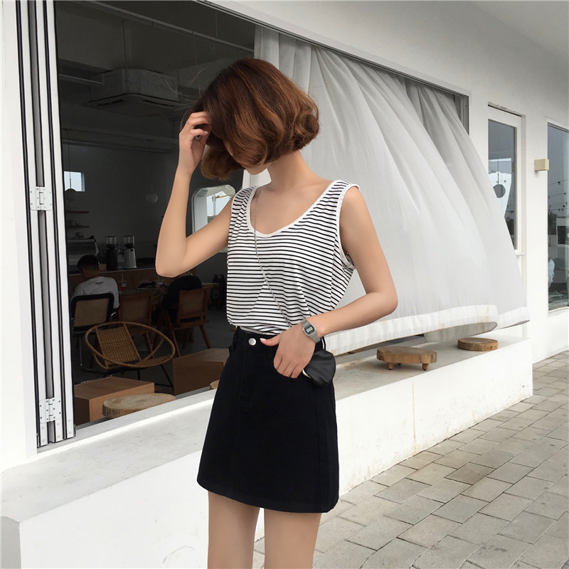 Chân Váy Denim Nữ Lưng Cao Dáng Chữ A Phong Cách Hàn Quốc | BigBuy360 - bigbuy360.vn