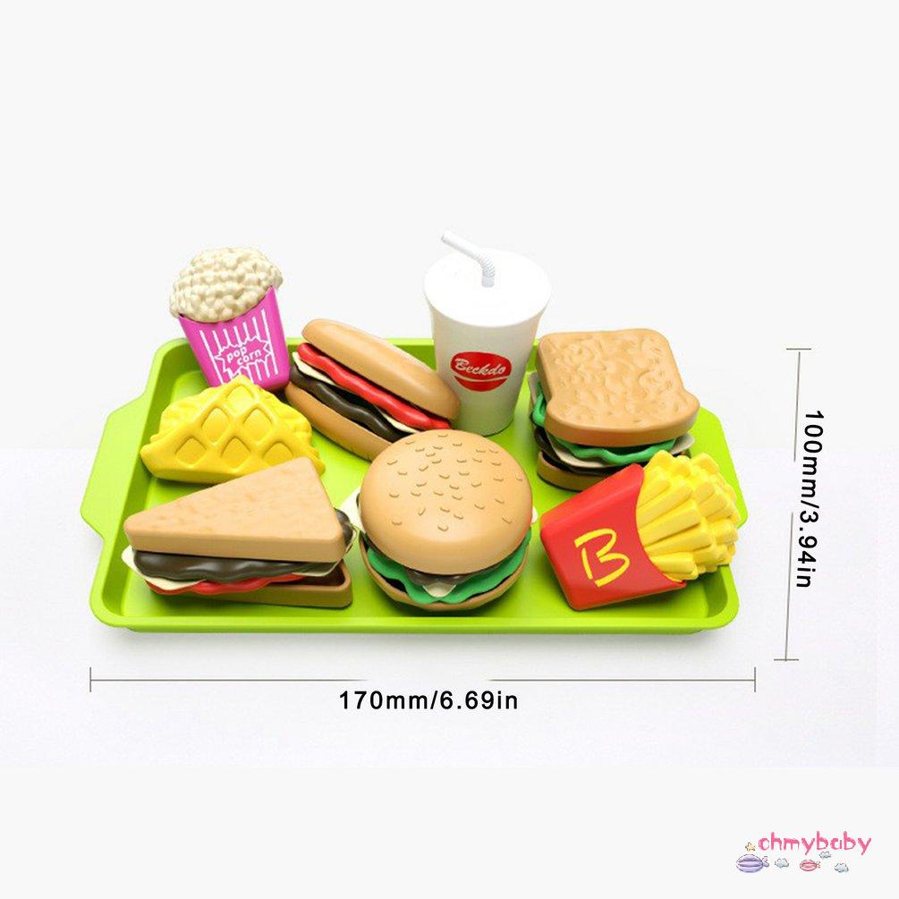 【OMB】 Children's Play House Toys Detachable Simulation Hamburger Bread French Set