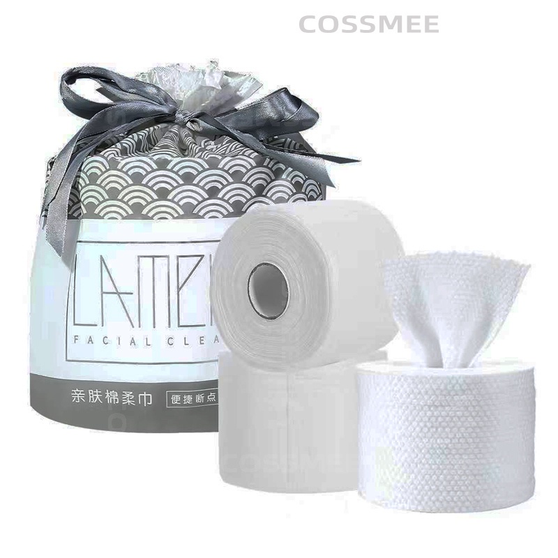 Cuộn 60 Miếng Khăn Giấy Cotton Mềm Dùng Một Lần Tẩy Trang Tiện Dụng