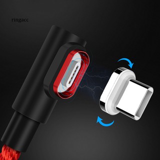 【RAC】Elbow Magnetic Plug Adapter Fast Charge Data Cable for iPhone Micro USB Type-C