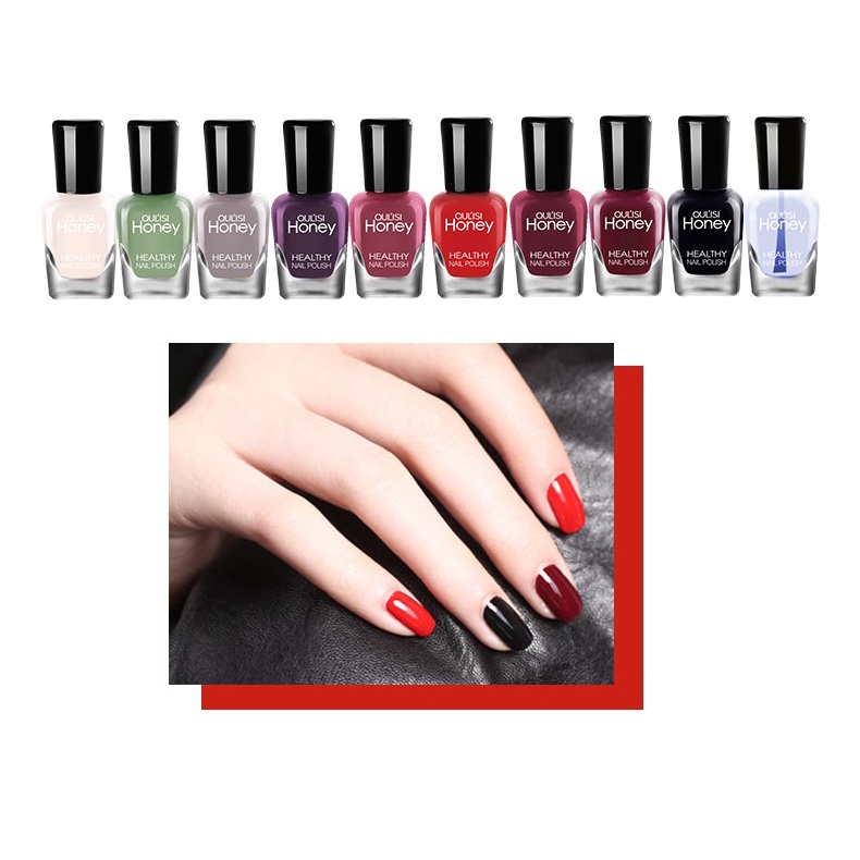 Sơn móng tay set 10 màu khô nhanh có thể lột và có thể rửa được bằng nước cho người mới SM-S10