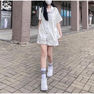 Set bộ sơ mi đũi trơn basic linen tiệm của miêu