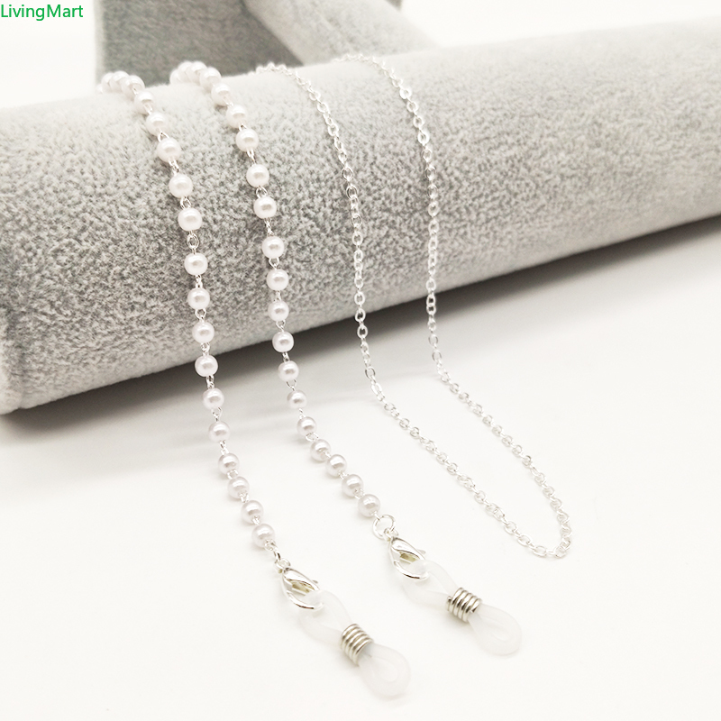 [Hàng mới về] Dây đeo khẩu trang đính ngọc trai chống thất lạc có thể điều chỉnh tiện lợi cho người lớn