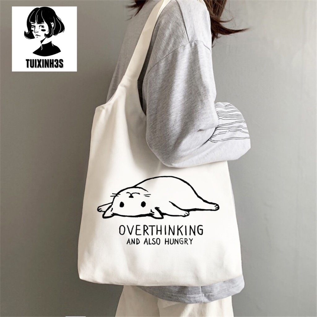 Túi vải đeo vai ❤Túi tote Vải Bố Hình Ami ( Có Khóa Kéo )