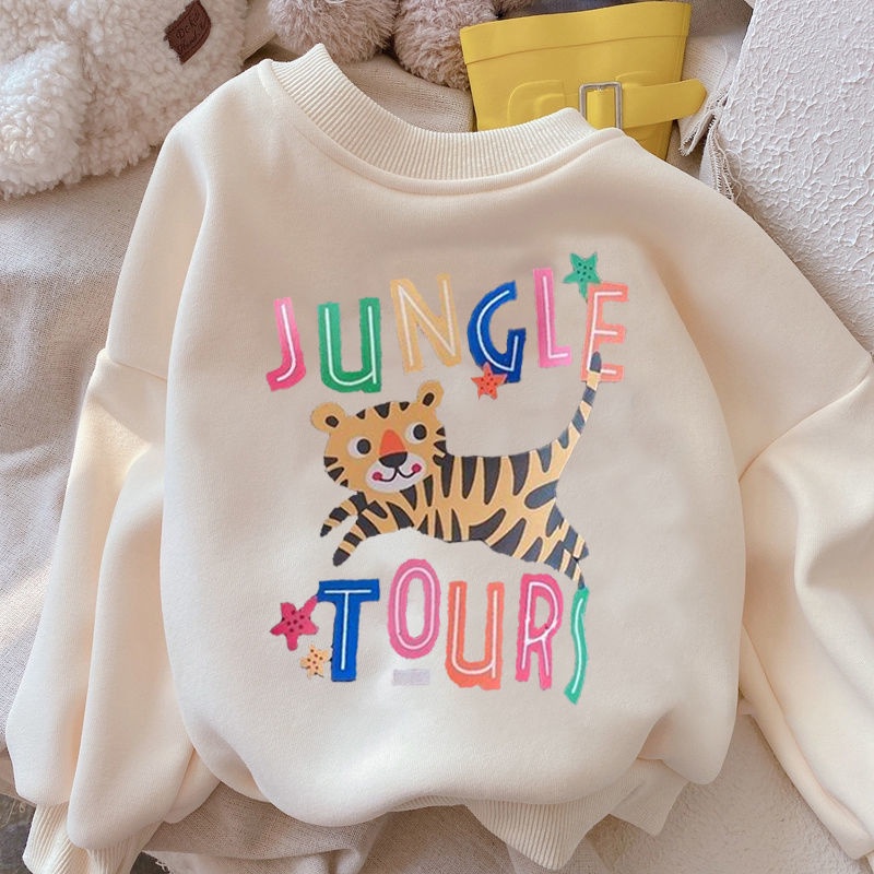 Áo Sweater Chui Đầu In Họa Tiết Hoạt Hình Thời Trang Xuân Thu Cho Bé Gái