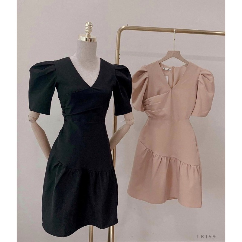 [Mã WASTMAY giảm 15% tối đa 30K đơn 150K] Đầm tay bồng cổ đắp chéo tùng bèo | BigBuy360 - bigbuy360.vn