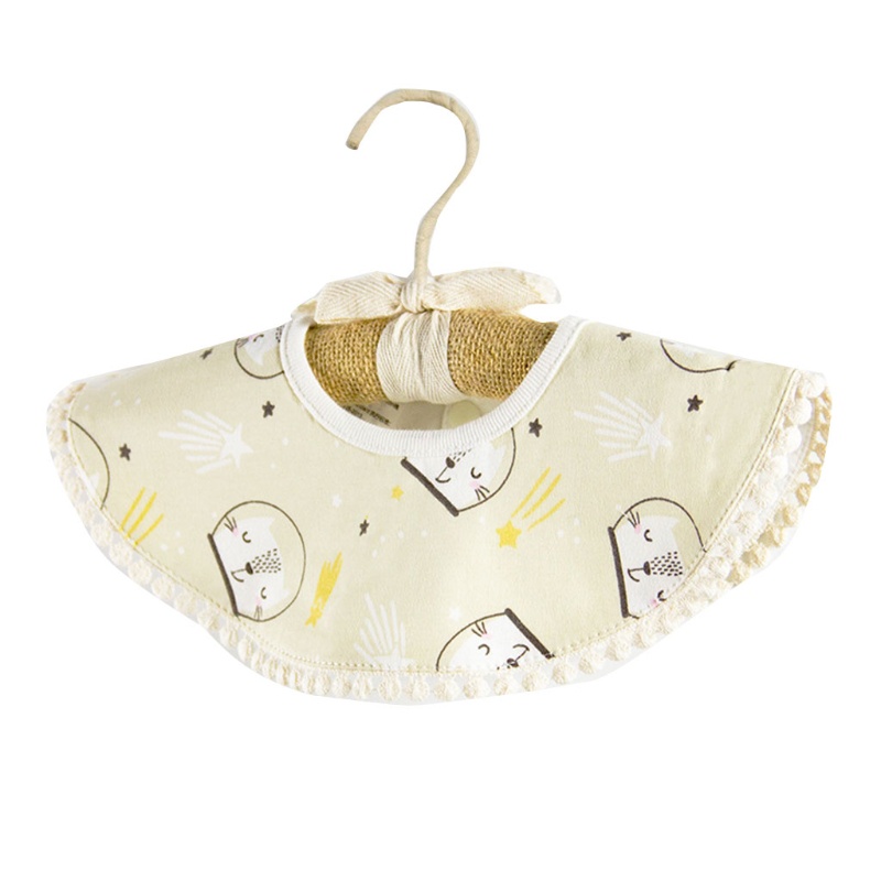 Yếm Ăn Vải Cotton Hình Cánh Hoa Tròn In Hoạt Hình Dành Cho Bé Sơ Sinh