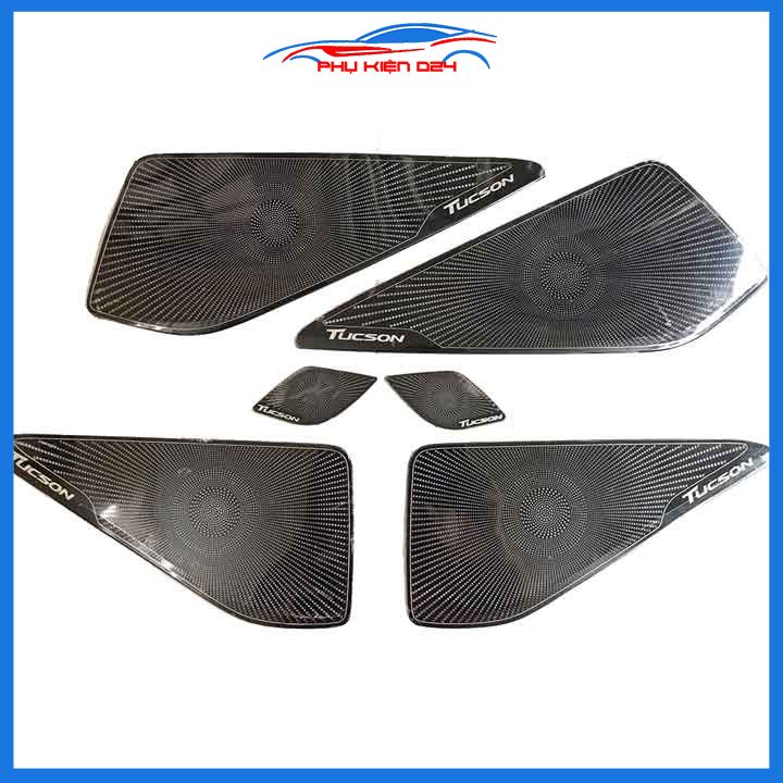 Bộ ốp màng loa vân Titan cho xe Tucson 2016-2017-2018-2019-2020-2021 chống xước trang trí nội thất ô tô