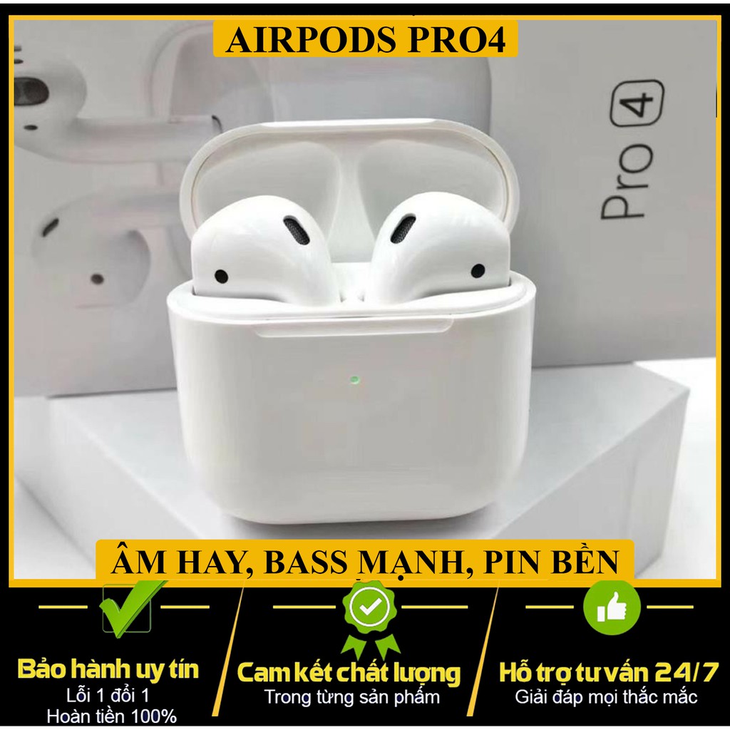 [Bản Cao Cấp] Tai Nghe Airpod Bluetooth Không Dây Thế Hệ Mới Pro4