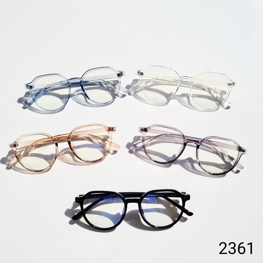 Kính mắt nam nữ LILYEYEWEAR nhựa dẻo mắt tròn đa giác màu sắc thời trang 2361