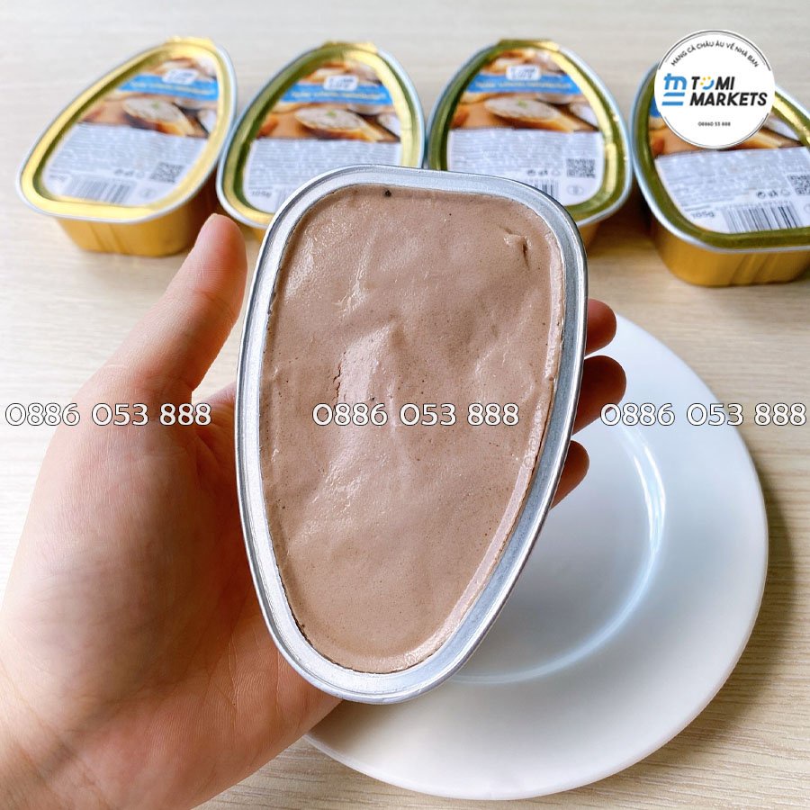 Pate gan ngỗng , Pate hộp ăn liền Tomi Life 100% nhập khẩu Đức 105g ,Ăn vặt cực ngon