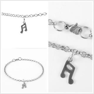 Vòng tay mặt hình nốt nhạc bằng thép không gỉ vòng tay thép không gỉ unisex