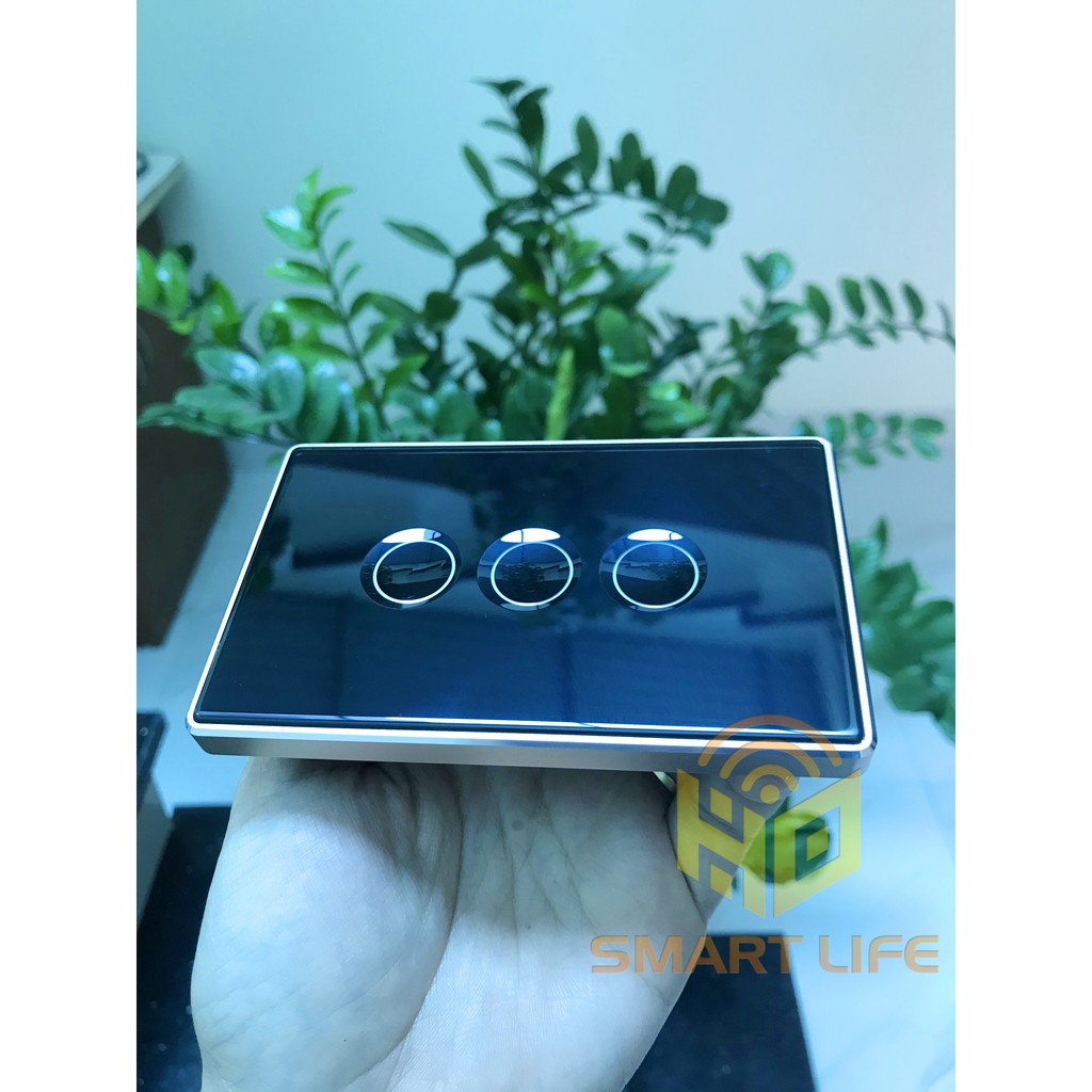 Công tắc điện thông minh viền nhôm, 1-4 nút lõm/phẳng mặt kính cao cấp hệ Tuya - Smart Life, US
