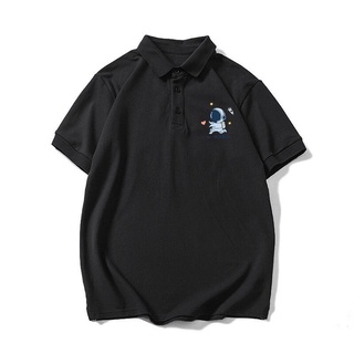 [RẺ VÔ ĐỊCH] Áo thun tay lỡ-Áo polo cổ bẻ form rông unisex chất tổ ong thoảng mái chuẩn forrm  in hình phi hành gia