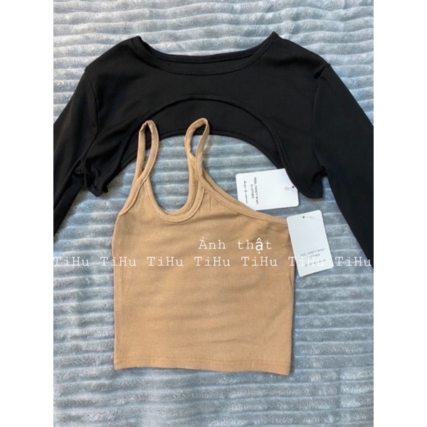 Áo croptop mix áo khoác len ôm body phong cách cá tính (kèm video+ảnh thật) | BigBuy360 - bigbuy360.vn