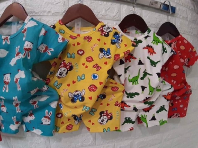 Bộ cotton mùa hè hoạ tiết siêu dễ thương cho hé trai-bé gái