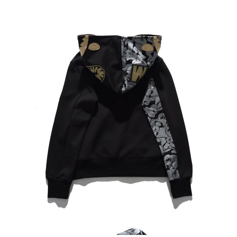 [Best Quality] Áo Khoác Bape Gold, Jacket Bape Shark, Áo jacket Bape Gold fullzip họa tiết thêu, 100% Cotton BapeVN